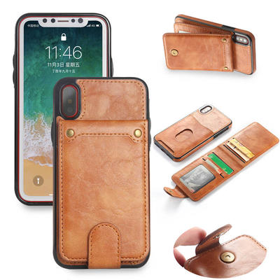 iPhone X Kickstand Wallet case - Premium Leather Removable Kickstand Case