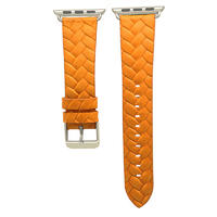 Woven Leather Double Tour Replacement Band with Stainless Metal Clasp