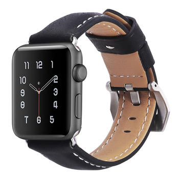 Premium Genuine Leather Replacement Band with Stainless Metal Clasp
