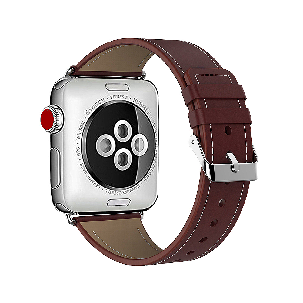 Handodo Hermes Crazy Horse Leather Replacement Band with Stainless Metal Clasp Apple Watch Band image35