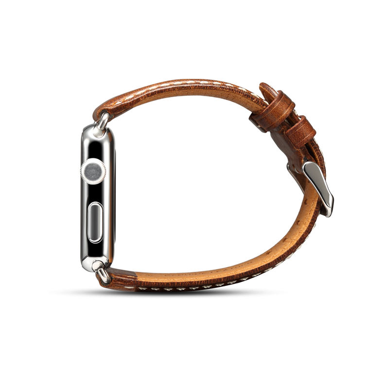 Handodo Top Layer Genuine Leather Replacement Band with Stainless Metal Clasp Apple Watch Band image28