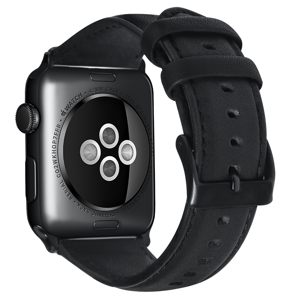Handodo Oil-wax Leather Replacement Band with Stainless Metal Clasp Apple Watch Band image27